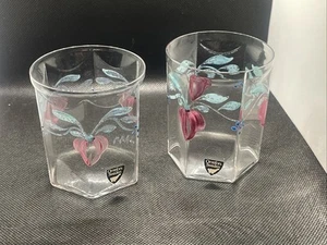 ORREFORS Maja 6oz Flat Tumbler Glass Scandinavian EVA ENGLUND Crystal Pair - Picture 1 of 14
