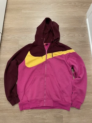 Nike Swoosh Mujer’s 3XL Polar Traje de Pista Cremallera Completa Chaqueta con Capucha Rosa Multicolor Foto 1 de 4