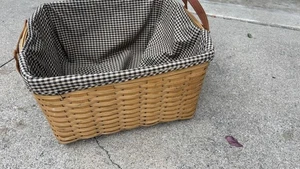 Longaberger 2001 Hostess Medium Wash Day Basket w/ Black Check Liner– Retired - Picture 1 of 4