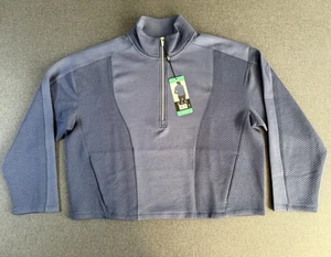 Spyder Active Damen blau 1/4 Zip Pullover Oberteil XL Relaxed Fit kurze Taschen neu - Bild 1 von 20