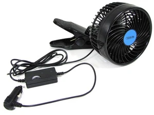 12Volt Ventilator Lüfter für PKW Auto 15cm für Zigarettenanzünder mit Klemmfuss - Picture 1 of 5