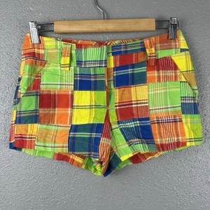 LOUDMOUTH GOLF Womans Sz 2 Patchwork Pattern Mini Shorts 2.5” Inseam Multicolor - Picture 1 of 17