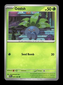Pokémon Oddish Common ME02: Phantasmal Flames 001/094 casi nuevo casi nuevo - Imagen 1 de 2