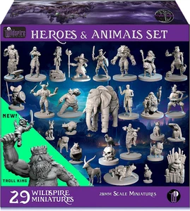 28 Miniatures Hero & Animals for DND Miniatures 28mm Bulk Dungeons and Dragon... - Picture 1 of 12