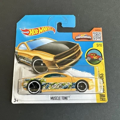 2016 Hot Wheels HW Art Cars 5/10 МЫШЕЧНЫЙ ТОНУС желтая на короткой карточке - Изображение 1 из 2