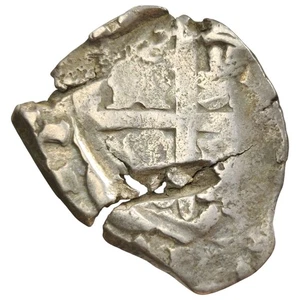 Rare Spanish Colonial Silver 8 Reales Cob Philip IV 1621-65 Begining Of Cut 14S - Picture 1 of 2