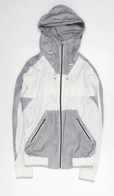 Cortavientos con capucha Twisted Soul gris blanco para hombre M Foto 1 de 4