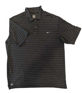 Nike Performance Herren XXL Polo Dri-Fit SS Golfshirt schwarz/weiß gestreift - Bild 1 von 7