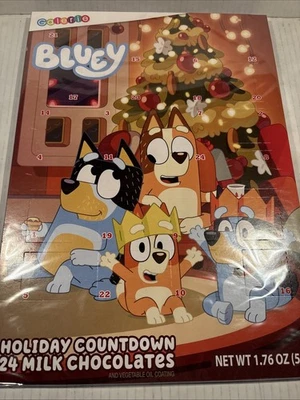 Bluey & Bingo Navidad Vacaciones Cuenta Regresiva 24 Chocolates con Leche Encontrar Globo de Nieve NUEVO Foto 1 de 4