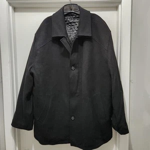 J. FERRAR Black Wool Blend Full-Zip Quilted Coat XXL - Picture 1 of 17