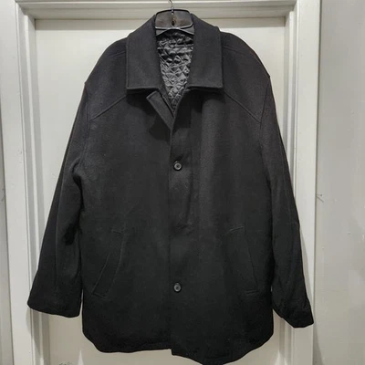 J. FERRAR Black Wool Blend Full-Zip Quilted Coat XXL - Image 1 of 4