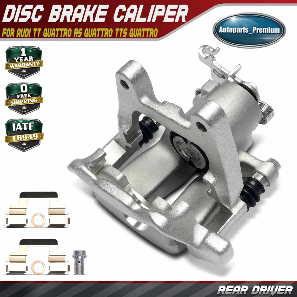 Rear Left Brake Caliper w/ Bracket & 1 Piston for Audi TT Quattro TT RS Quattro - Image 1 of 4