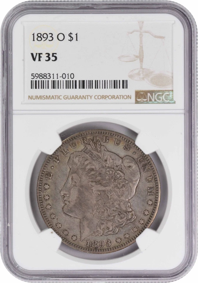 1893-O Morgan Silver Dollar VF35 NGC - Image 1 of 4