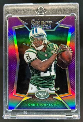 2014 Select Chris Johnson Prizm Purple #8/25 Jets - Image 1 of 2