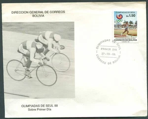 OLYMPIC BOLIVIA FDC 1988 VF - Picture 1 of 1