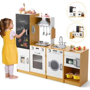 JOYLDIAS Kid Pretend Kitchen Playset Freely Combination Cooking Toy w/Blackboard - Picture 1 of 24