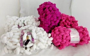 Menge Garn Biene Angelgarn - weiß, mittelrosa und Fushia mit Funkeln - Bild 1 von 5