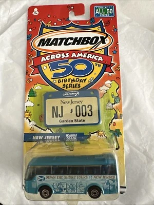 Matchbox Across America 50th Birthday Series Ikarus Coach Diecast Bus NJ New - Image 1 of 4