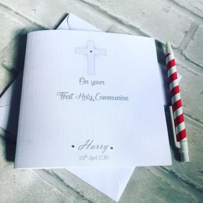 Personalised Card On your First Holy Communion for boys and girls - Image 1 of 2