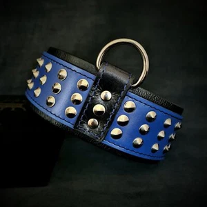 Cuello Bestia "Star", tachonado, 2,5 pulgadas de ancho, acolchado suave, tamaño M-XL, hecho a mano. - Imagen 1 de 12