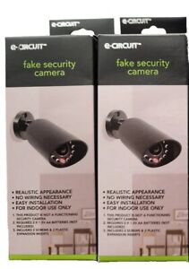 2 Pack Simulated Security Camera Indoor W/ Red Flashing Light Batteries Included