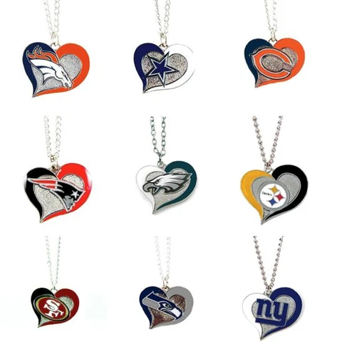 NFL Swirl Heart Team Necklace - Pick Your Team Cover