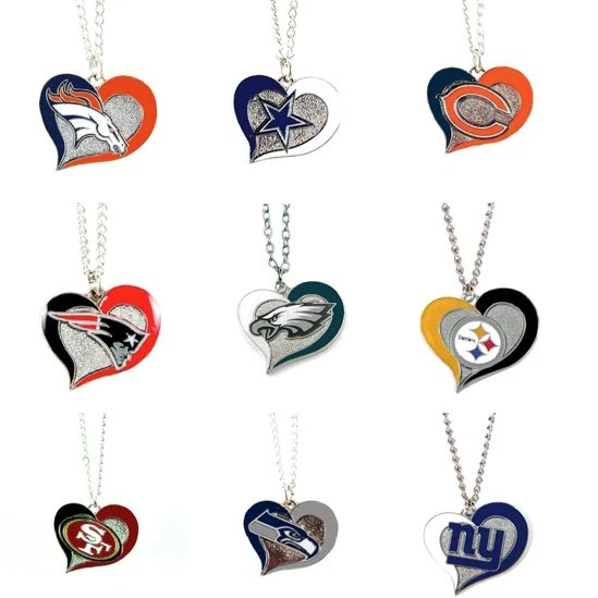 NFL Swirl Heart Team Necklace - Pick Your Team - Image 1 of 1