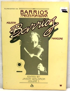 Libro de partituras BARRIOS 7 piezas para guitarra Agustín Barrios Mangore Vol 1 1985 - Imagen 1 de 10