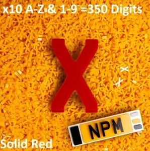 4D Solid Red Rounded for gel SIGN Number Plate Making Letters Digit 10 pack x350 - Picture 1 of 3