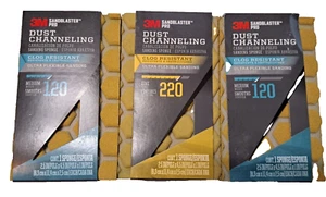 3 esponjas de lijado 3M grado profesional 120 y 220 grano canal de polvo 2,5"x4,5"x1 - Imagen 1 de 4