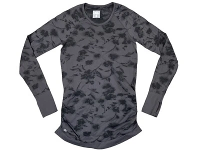Top ATHLETA Speedlight City Bloom Talla PEQUEÑA Negro Floral Elastizado Gimnasio Yoga Correr Foto 1 de 4