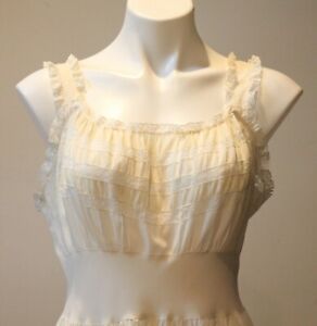 Lovely Vintage 1930's Nightgown-Beautiful Cotton with Lace Detail