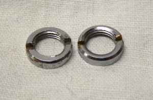 2 Schlitzmuttern M8 Messing verchromt für Akkord Autotransistor      (RT2) - Picture 1 of 2