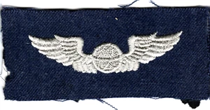 Original USAAF patch (1940's) Navigator cloth wings (embroidered on Wool) - Picture 1 of 2