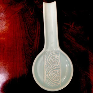 La Ceramica D’Italia Ceramic Spoon Rest Powder Blue Embossed Made In Italy 11” - Picture 1 of 7