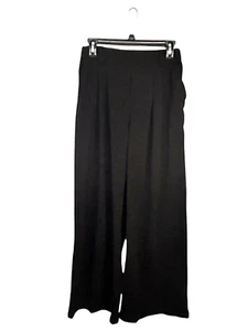 Halara NWT Women's Elastic Waist Black Dress Pants Wide Leg M Petite - Picture 1 of 6