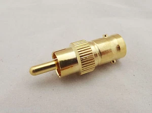 1x BNC Female Jack To RCA Male Plug Center CCTV F/M TV RF Adapter Connector Gold - Picture 1 of 5