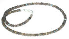 Blue Labradorite Stone 5mm Beads 925 Sterling Silver 16" Strand Necklaces EGVV55