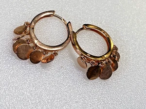 Vintage Sterling Silver 925 Earrings Hinge Gold on Silver 3.26g - Picture 1 of 10