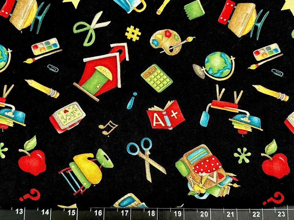 Tina Chatarra 9"x21" Profesor Material Escolar Lápiz Escritorio Estrella Manzana Tela Algodón Foto 1 de 1