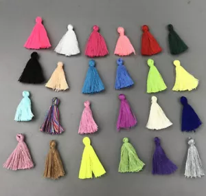 100X Variedad de Colores Hilo de Algodón Borla Dije Colgante Borlas Joyería 30mm - Imagen 1 de 37
