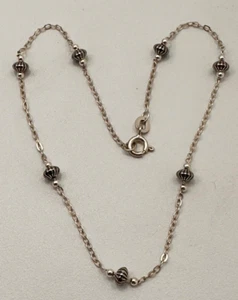 Handgefertigt Sterlingsilber .925 Sterling Perlen 10 1/4" Fußkettchen Fußkettchen - Bild 1 von 5