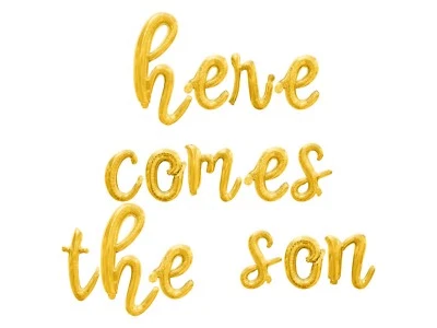 Here Comes The Son Cursive Letter Balloon Banner - Baby Shower Party Decorations - Image 1 of 4