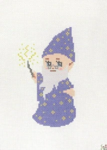 Planet Earth Fiber Kewpie Doll Wizard Printed Needlepoint Canvas - Picture 1 of 1