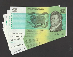 1985 last issue Johnston/fraser Uncirculated $2 notes - Picture 1 of 2