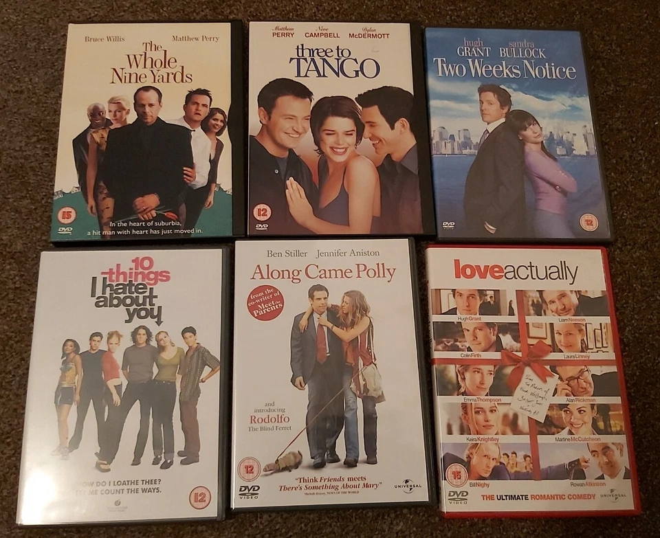 Ladies Rom Com DVDs 6 DVDs  Love Actually, Three To Tango, Whole Nine Yards - Image 1 of 4