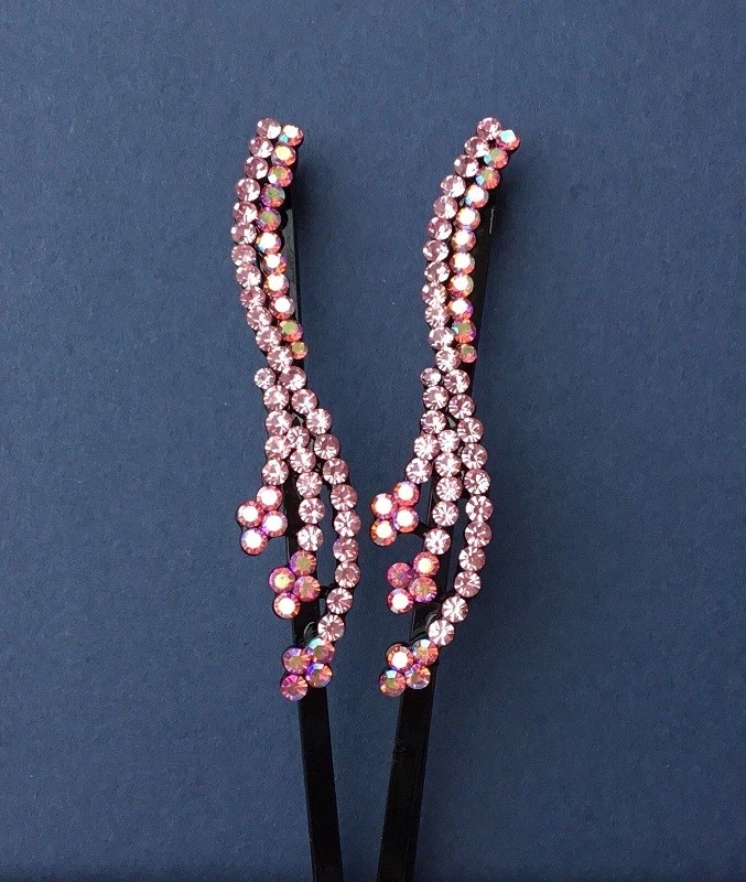 Un par de horquillas de cristal - Magenta Foto 1 de 1