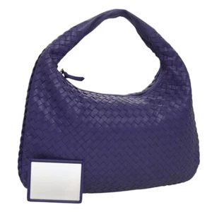 BOTTEGA VENETA Hobo Shoulder Bag Leather Purple Auth mr793 - Picture 1 of 24