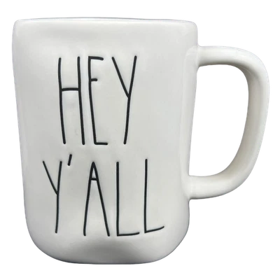 Caneca Rae Dunn Artisan Collection HEY Y' ALL creme interior magenta - Imagem 1 de 4