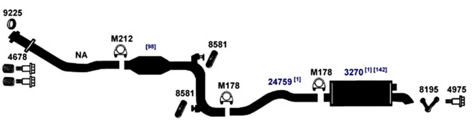 Silenciador de escape para 1985 Subaru GL-10 - Imagem 1 de 4